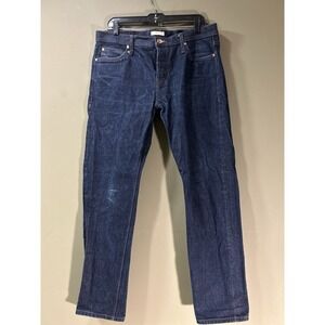 Unbranded Brand UB601 Jeans Mens Sz 36 x 32 Indigo 14.5oz Selvedge Relaxed Taper